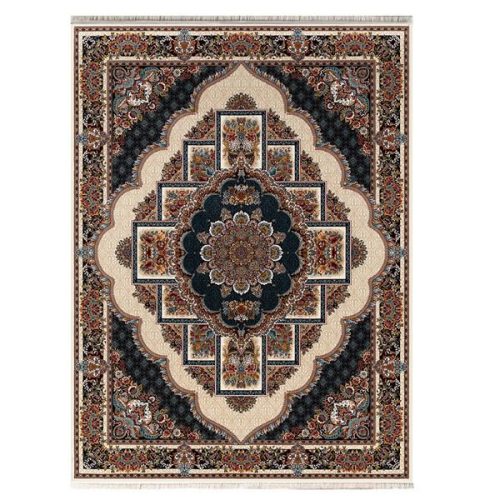 فرش ماشینی فرش مشهد کد 872366 زمینه کرم