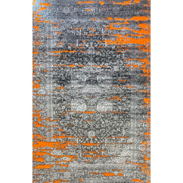 فرش ماشینی طرح پتینه مدرن مدل وینتیج 2013 زمینه نارنجی