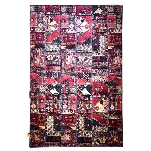 فرش ماشینی امپریال طرح کلاژ کد 026 زمینه لاکی