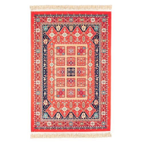 فرش ماشینی رادین طرح شیراز کد 820 زمینه گوجه ای