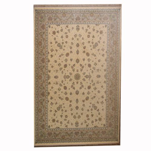 فرش ماشینی الماس کویر طرح شاهکار کد F8 زمینه کرم