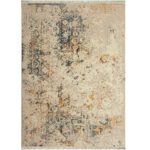 فرش ماشینی افرند طرح پتینه کد 1509 زمینه نقره‌ای