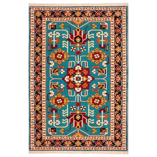 فرش ماشینی ساوین طرح مهربان کد FSM22 زمینه آبی