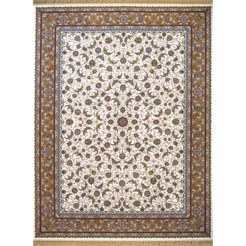 فرش ماشینی کد afrand_2228 زمینه کرم