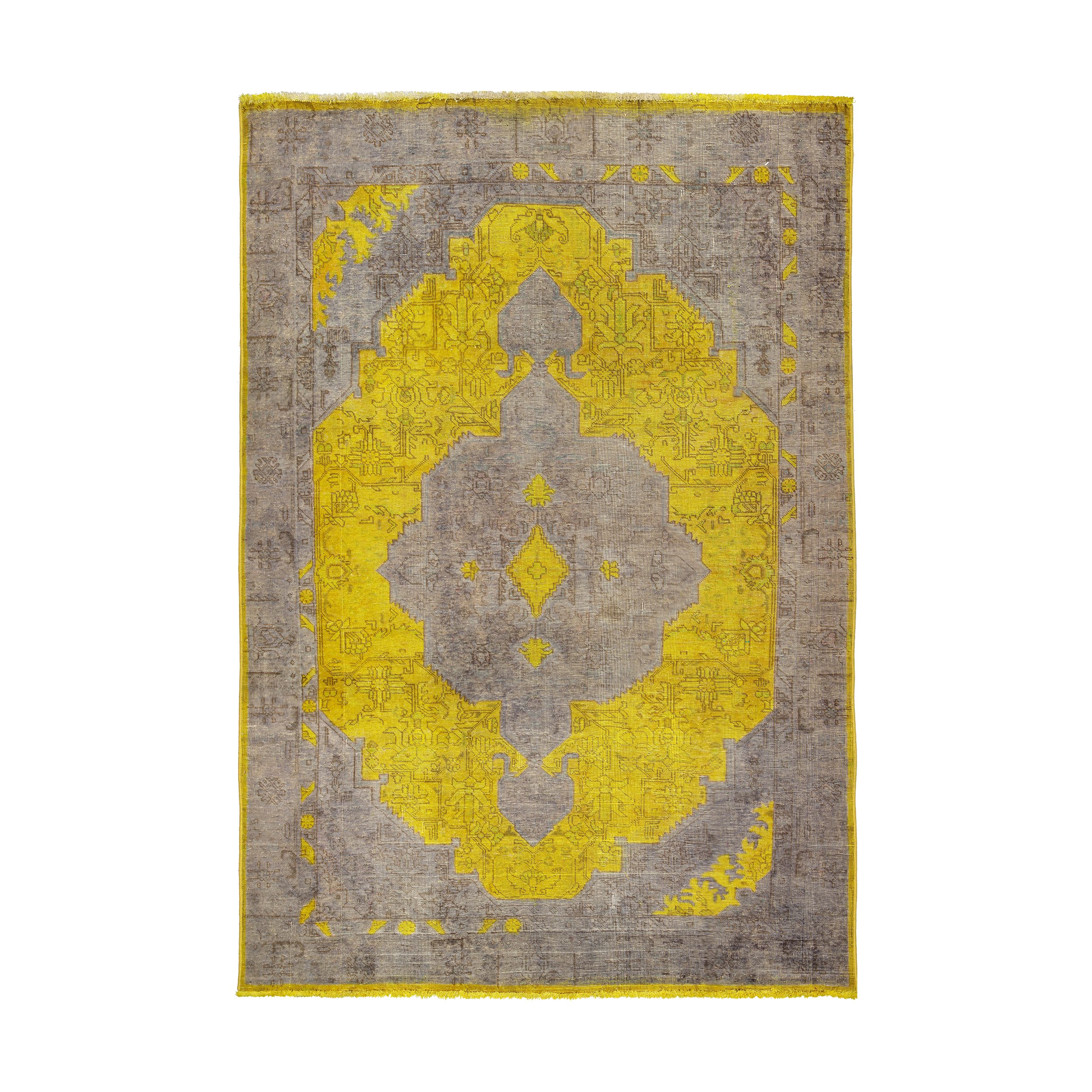 فرش دستبافت رنگ شده چهار و نیم متری طرح وینتیج کد 1002