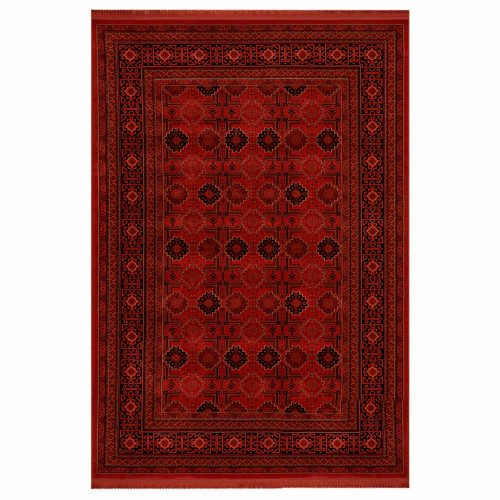 فرش ماشینی بزرگمهر طرح بلوچی کد78001 زمینه لاکی